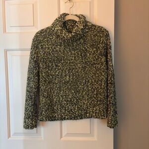 Anthropologie Moon River Speckled Green and Black Turtleneck Sweater Sz S